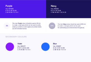 Colour palette from a brand guidelines document