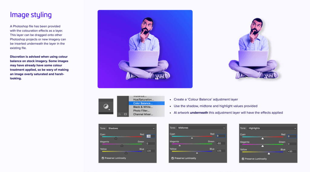 Image styling form brand guidelines