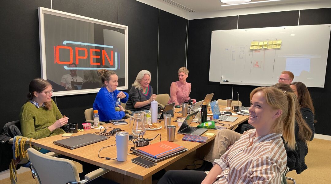 A room full of marketers during a strategy workshop