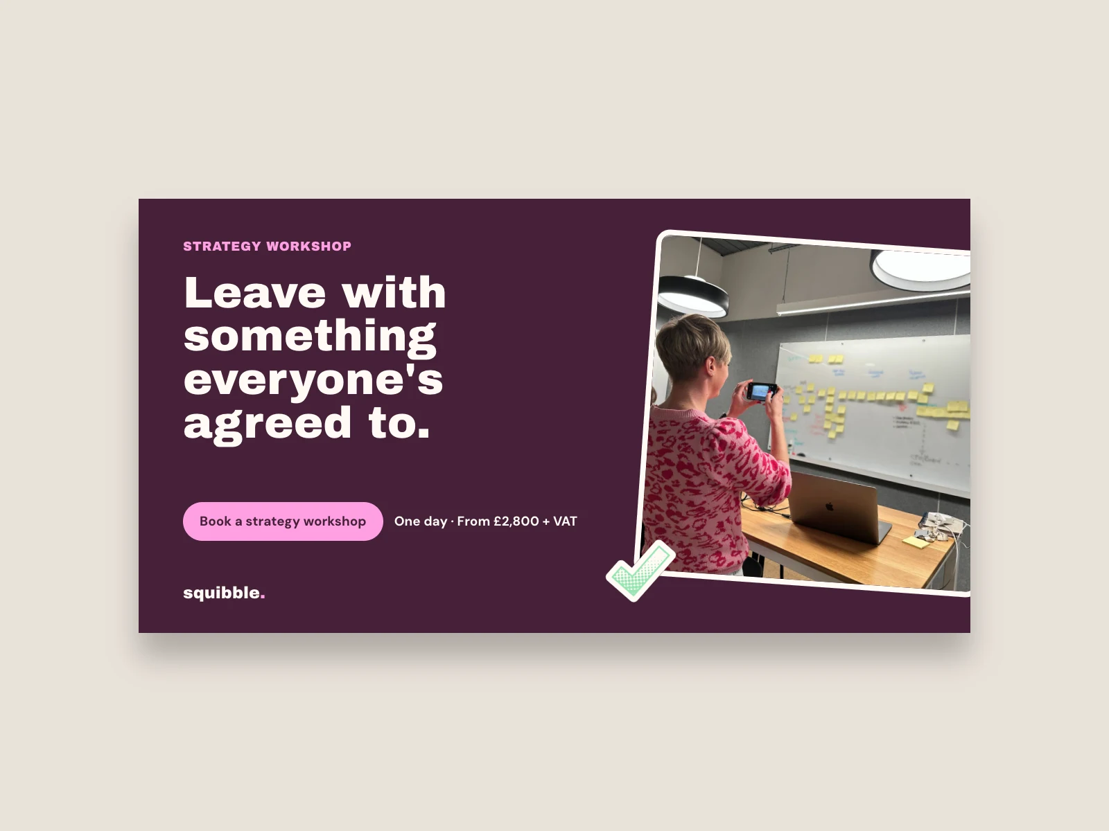 LinkedIn card made with the Squibble design system