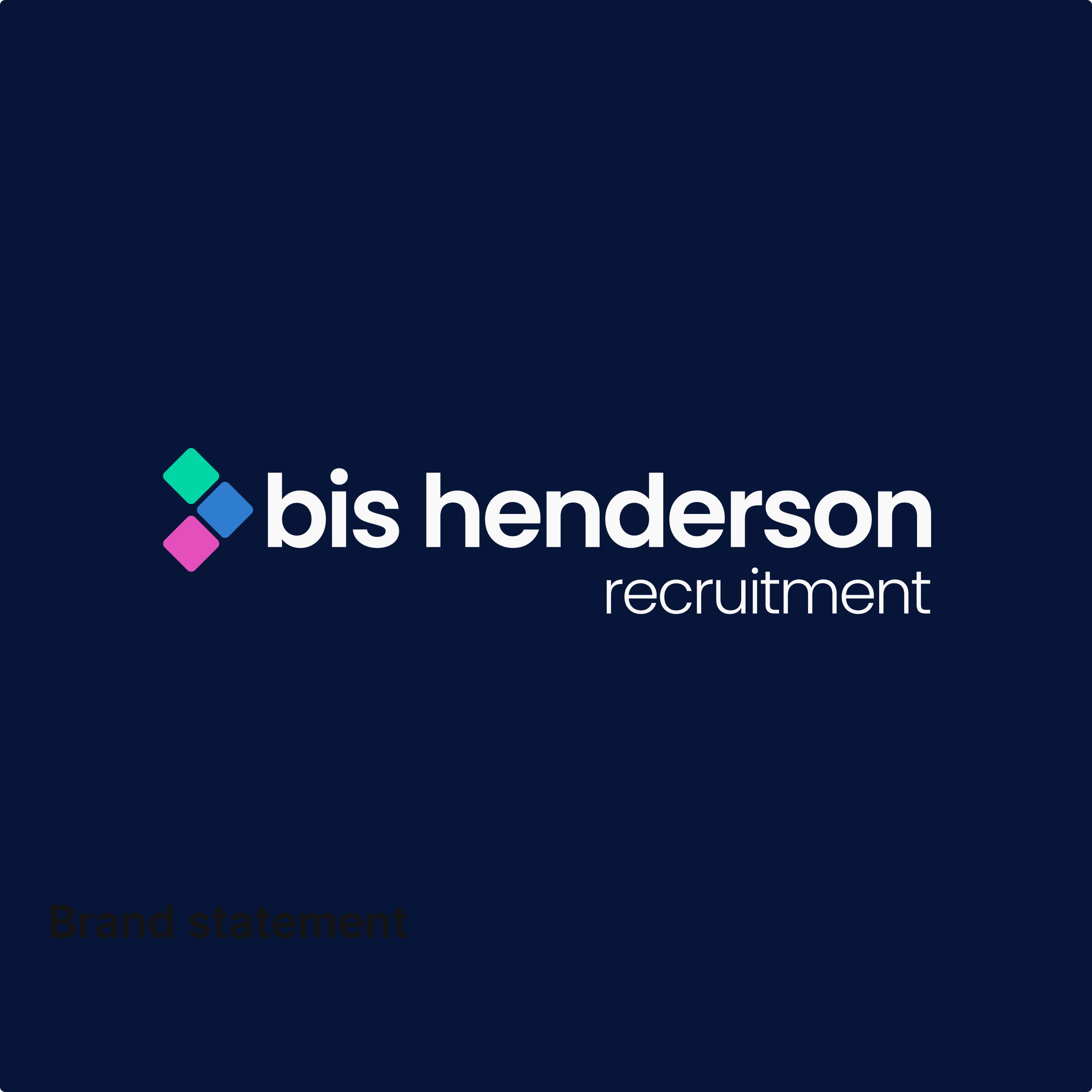 The new bis henderson recruitment mark on flat navy