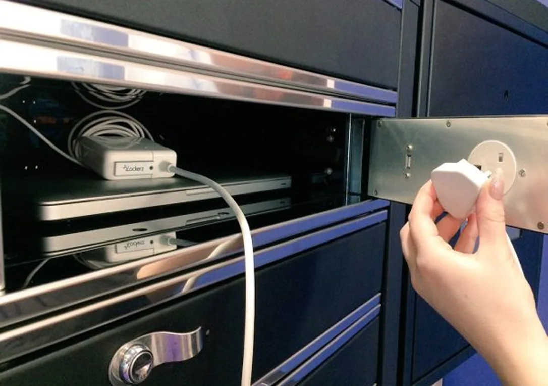 An iLockerz locker with a tablet