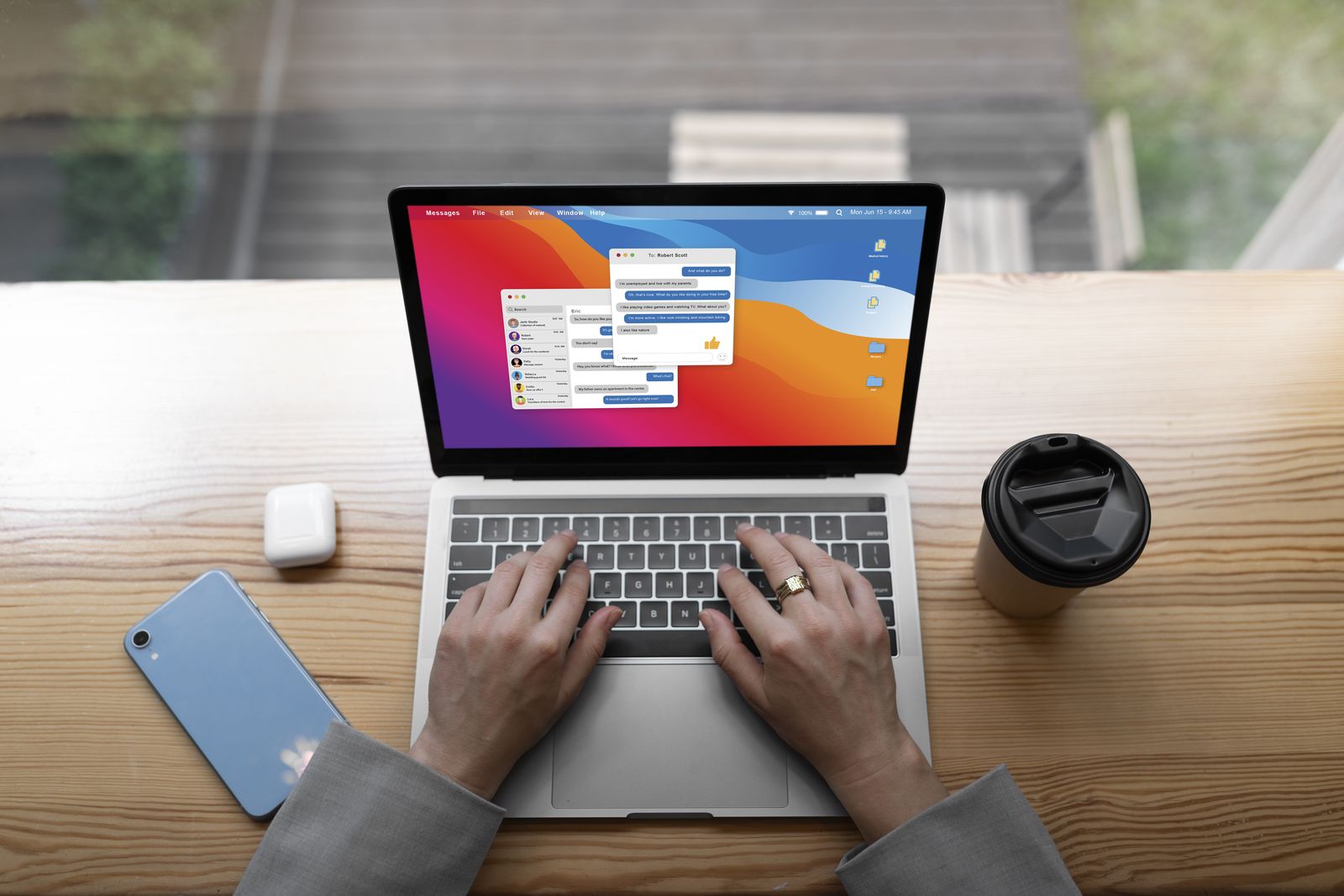 Hands typing a login on a laptop